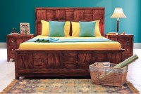 peachtree Solid Wood King Bed With Storage(Finish Color -  Walnut)   Furniture  (peachtree)