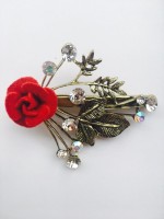 GANIVE DECORE RED ROSE Hair Clip(Red, Copper, Silver) - Price 245 81 % Off  
