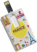 100yellow Credit Card Shape 16GB Tour to France Printed High Speed Designer Pen Drive 16 GB Pen Drive(Multicolor)   Laptop Accessories  (100yellow)