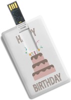 100yellow Credit Card Shape Happy Birthday Printed High Speed 16GB Pen Drive 16 GB Pen Drive(Multicolor)   Computer Storage  (100yellow)