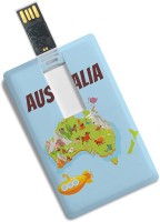 View 100yellow Credit Card Shape Designer 16GB Australia Map Printed High Speed 16 GB Pen Drive(Multicolor) Price Online(100yellow)