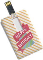 100yellow Happy Birthday Printed Credit Card Shape High Speed 16GB USB Pen Drive 16 GB Pen Drive(Multicolor)   Computer Storage  (100yellow)