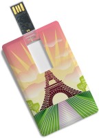 View 100yellow Credit Card Shape Eiffel tower Printed High Speed 16GB Designer 16 GB Pen Drive(Multicolor) Price Online(100yellow)