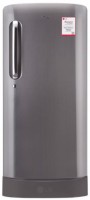 LG 215 L Direct Cool Single Door 3 Star Refrigerator with Base Drawer(Shiny Steel, GL-D221APZW)