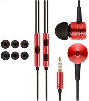 Technuv Piston Earphone Headset with Mic(Red, On the Ear)   Laptop Accessories  (Technuv)