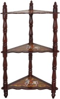 Lal Haveli Hand-Painted 3 Tier Shelf Solid Wood Corner Table(Finish Color - Glossy)   Furniture  (Lal Haveli)