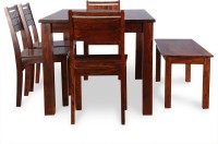 View HomeTown Trelis Engineered Wood 6 Seater Dining Set(Finish Color - Honey) Furniture (HomeTown)