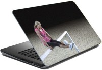 ezyPRNT Sparkle Laminated Football Sports Girl Sitting (15 to 15.6 inch) Vinyl Laptop Decal 15   Laptop Accessories  (ezyPRNT)