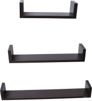 View captiver Tempera Particle Board Wall Shelf(Number of Shelves - 3, Black) Furniture (Captiver)