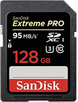 SanDisk EXTREME PRO 128 GB SDXC Class 10 95 MB/s  Memory Card