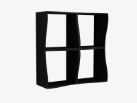 QESYAS Wave design wooden wall shelf MDF Wall Shelf(Number of Shelves - 1, Black)   Furniture  (Qesyas)