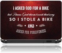 The Print Cart I ASKED GOD FOR A BIKE Vinyl Laptop Decal 15.6   Laptop Accessories  (The Print Cart)