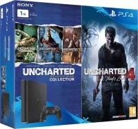 SONY PlayStation 4 (PS4) Slim 1 TB with Uncharted 4 and Uncharted Collection(Jet Black)
