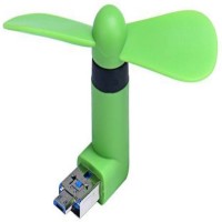 View ShopAis Mini Micro USB 2 In 1 Portable Fan Anroid Smart Phone MINIFAN02 USB Fan(Green) Laptop Accessories Price Online(ShopAIS)
