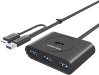 Ugreen UGREEN Micro USB 3.0 Hub Adapter OTG USB Hub 4 Port for OTG Android Tablet and Phone, and More PC 20293 USB Hub(Black)   Laptop Accessories  (UGREEN)