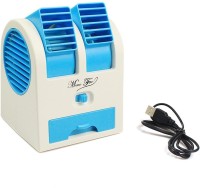 View Cierie Mini Small Fan Cooling Portable Desktop Dual Minicooler-Blue 1 USB Fan(Blue) Laptop Accessories Price Online(Cierie)