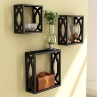 Artesia Cubical Wooden Wall Shelf(Number of Shelves - 3, Black)   Furniture  (Artesia)