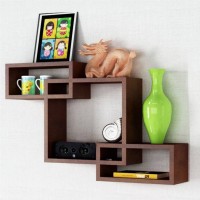 View Artesia Interconnected Wooden Wall Shelf(Number of Shelves - 3, Brown) Furniture (Artesia)