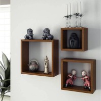 View Artesia Wooden Wall Shelf(Number of Shelves - 3, Brown) Furniture (Artesia)