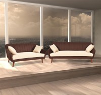 View Furny Ozzie Fabric 3 + 2 Multicolor Sofa Set Furniture (Furny)