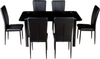 View Woodness Glass 6 Seater Dining Set(Finish Color - Black) Furniture (Woodness)