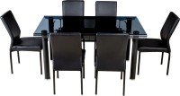 View Woodness Glass 6 Seater Dining Set(Finish Color - Black) Furniture
