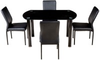 View Woodness Glass 4 Seater Dining Set(Finish Color - Black) Furniture (Woodness)