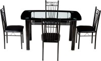 View Woodness Glass 4 Seater Dining Set(Finish Color - Black) Furniture