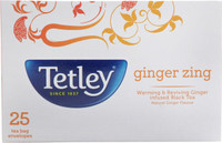 Tetley Ginger Zing Black Tea Bags Box(25 Bags)