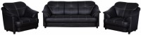 View Cloud9 Titanic Leatherette 3 + 1 + 1 Black Sofa Set Furniture (Cloud9)
