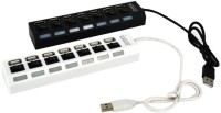 View ReTrack Combo Set oF 2PC 7 Ports USB 2.0 High Speed ON OFF Sharing Switch USB Hub(Black, White) Laptop Accessories Price Online(ReTrack)
