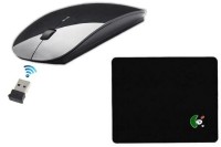 View FKU Premium series mouse pad WITH Wireless Optical Mouse(USB, Black) Laptop Accessories Price Online(FKU)