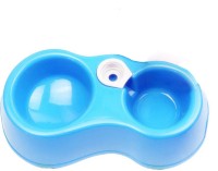 Anokhe Collections 2 in 1 Food Bowl with Water Bowl for Puppies / Dog / Cat / Other Pets Round Plastic Pet Bowl(NA Blue)