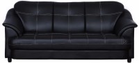 View Cloud9 Titanic Leather 3 Seater(Finish Color - Black) Furniture