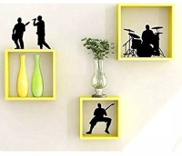 View Decorasia Square Nesting Yellow MDF Wall Shelf(Number of Shelves - 3, Yellow) Furniture (Decorasia)