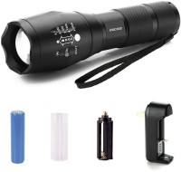 View DOCOSS Rechargeable 3 Modes Portable Bright Waterproof Shockproof Zoomable Focus Flashlight Torch With Charger-B1 Emergency Lights(Black) Home Appliances Price Online(DOCOSS)