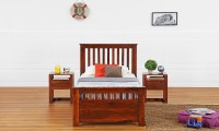 Furnspace Flint Bed Solid Wood Single Bed(Finish Color -  Honey Sheesham Dark)   Furniture  (Furnspace)