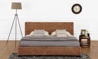 View Furnspace Hazel Bed Solid Wood King Bed(Finish Color -  Natural Water Hyacinth) Furniture (Furnspace)