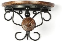 View Decorasia Wood & Wrought Iron Handicrafts Wooden, Iron Wall Shelf(Number of Shelves - 1, Brown) Furniture (Decorasia)