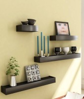 SG Nice MDF Wall Shelf(Number of Shelves - 4, Black)   Furniture  (SG)