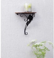 View Decorasia Wooden & Wrought Iron Floating Wooden, Iron Wall Shelf(Number of Shelves - 1, Brown) Furniture (Decorasia)