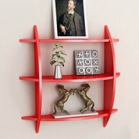 View Decorasia Red 3 Tier Rack MDF Wall Shelf(Number of Shelves - 3, Red) Furniture (Decorasia)