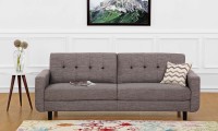 View Furnspace Portland 3 Seater Sofa Fabric 3 Seater(Finish Color - Light Grey) Furniture