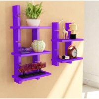 Decorasia Beautiful Design MDF Wall Shelf(Number of Shelves - 5, Purple)   Furniture  (Decorasia)