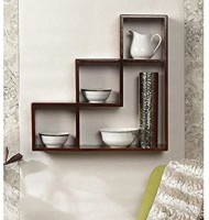 View Decorasia L Shape MDF Wall Shelf(Number of Shelves - 7, Brown) Furniture (Decorasia)