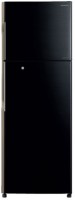 Hitachi 318 L Frost Free Double Door 3 Star Refrigerator(Pure Black, R-H350PND4K (PBK))
