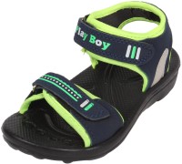 OLE BABY Boys & Girls Velcro Sports Sandals(Black)