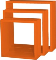 Onlineshoppee Square Nesting MDF Wall Shelf(Number of Shelves - 3, Orange)   Furniture  (Onlineshoppee)