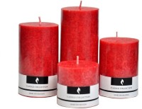 Caryn Scented Pillar Set Candle (Red, Pack of 4) Candle(Red, Pack of 4) - Price 375 76 % Off  