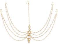 Sanjog Embellished Pearl & Stone Mathapatti Maang Tika For Women & Girls Hair Chain(Gold) - Price 297 80 % Off  
